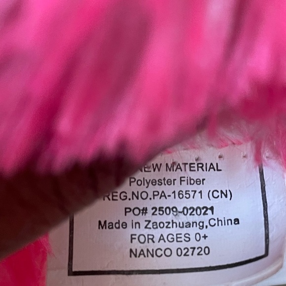 Vintage Retired Pink Nanco Small Plush Bear 11” Valentines Bear Embroidered Face - Picture 6 of 6